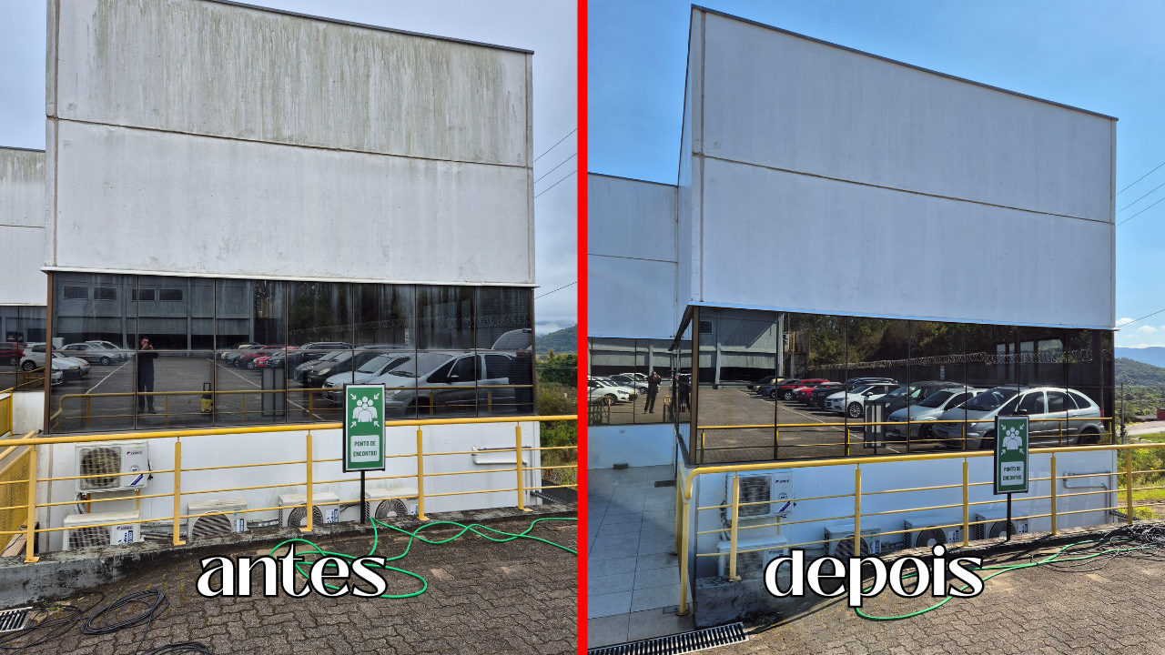 Fachada antes e depois