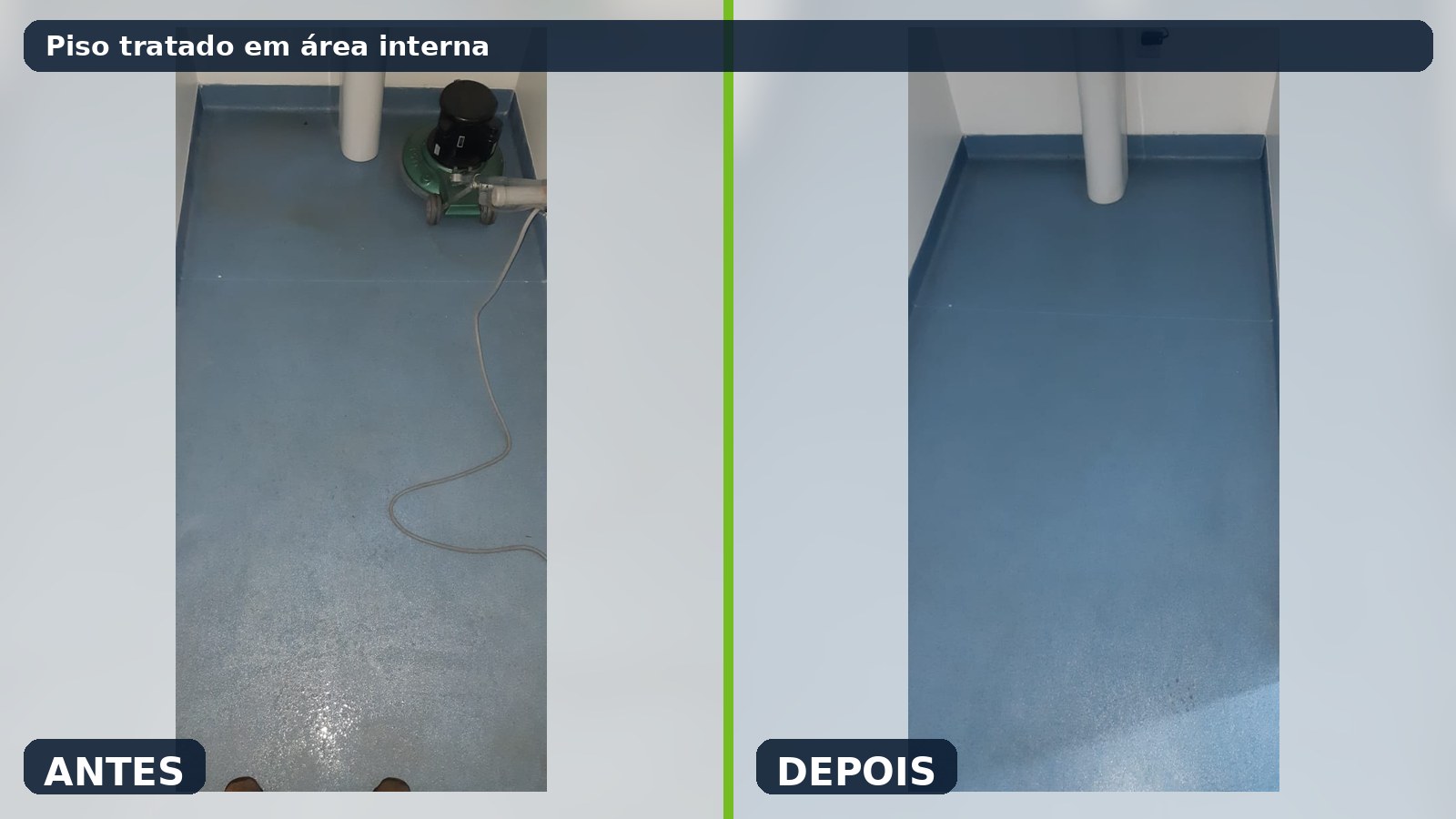 Piso clínico antes e depois